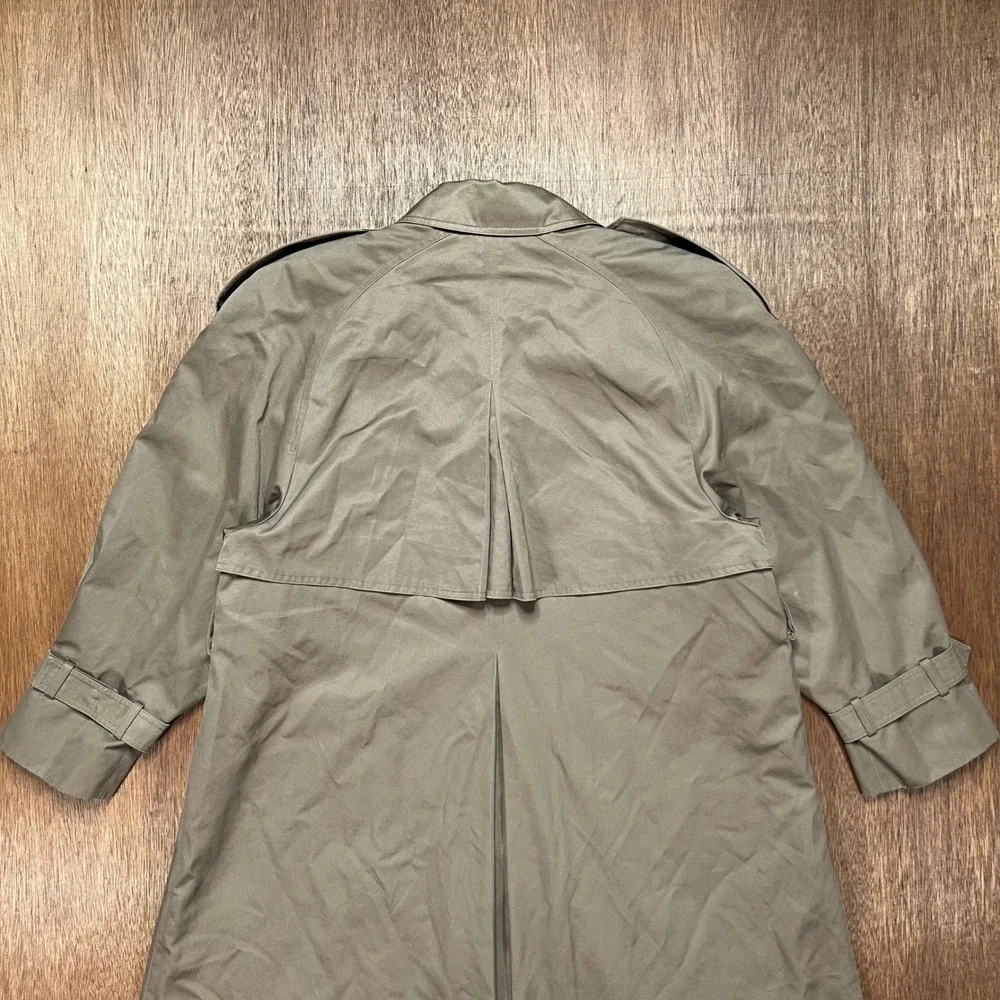 London Towne Vintage Trench Coat Tan Taupe Zip Out Lining Mens 14 Reg RN 68369 - Picture 11 of 13